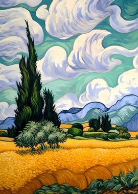 Landscape Wheatfield Cloud