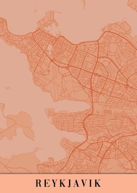 Reykjavik Orange Map