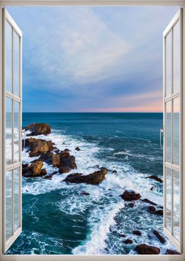 Window view sea landscape