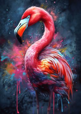 Flamingo painting