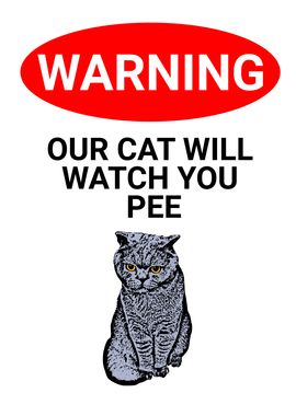 FUNNY CAT GREY PEE