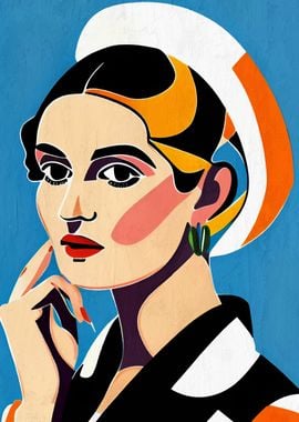 Retro Chic Woman Portrait