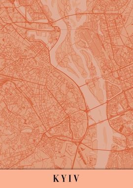 Kyiv Kiev Orange Map