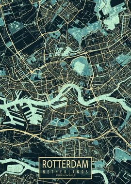 Rotterdam City Map Summer