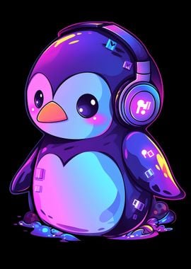 Penguin with Headphones