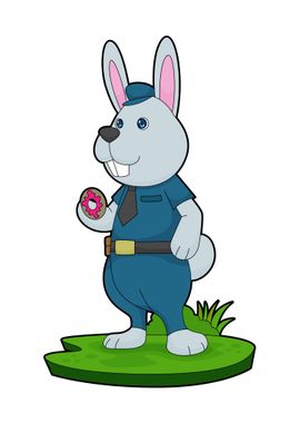 Rabbit Cop Donut Police