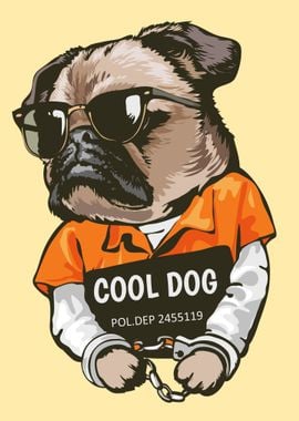 Cartoon pug dog