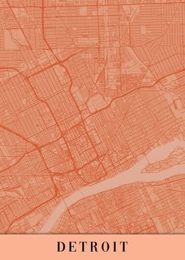 Detroit Orange Map