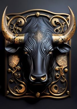 King Golden Bull Art Deco