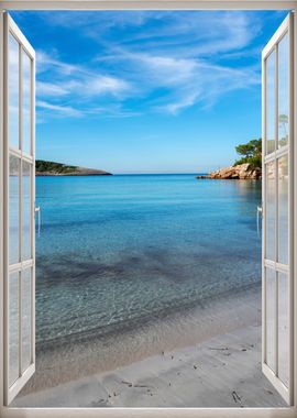 Window view beach calm