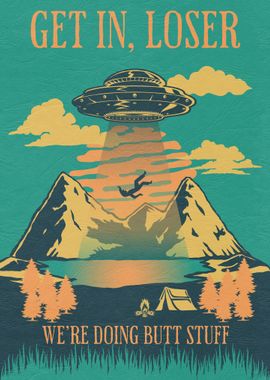 Funny Camping Alien Art