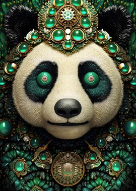 Green Futurist Panda Bear