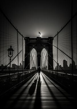 Monochrome Brooklyn Bridge