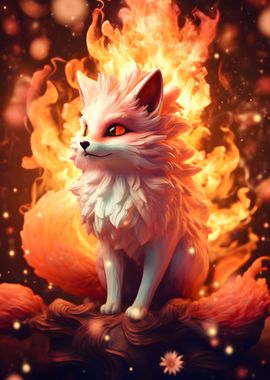 Flaming Kitsune Nine Tail