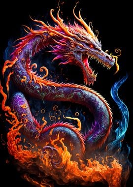 'japanese dragon' Poster, picture, metal print, paint by Daniaal ...