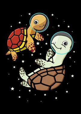 Sea Turtle Astronaut Space