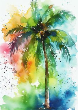 Palm Tree Watercolor