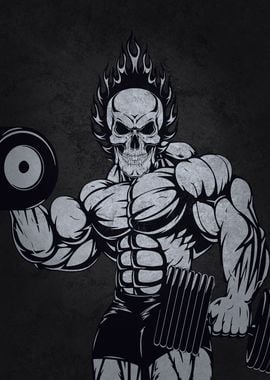 Skull Bodybuilder DB Curl