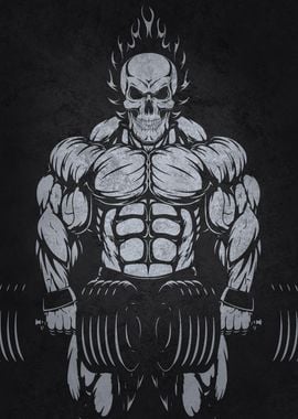 Skull Head Bodybuilder