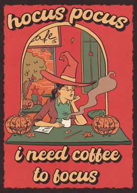 Funny Coffee Witch Decor