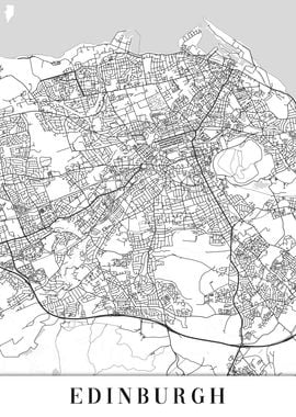 Edinburgh White Map