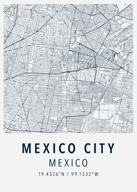 mexico city simple map