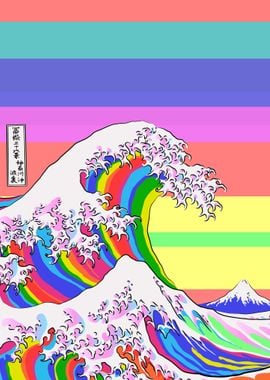 Colorful Great wave Japan