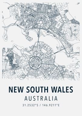 new south wales simple map