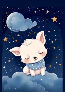 Puppy Sleeps in the Clouds