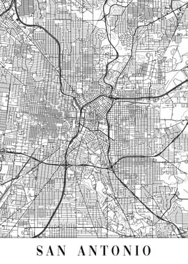 San Antonio White Map