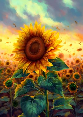 Sunflower Painting Petals