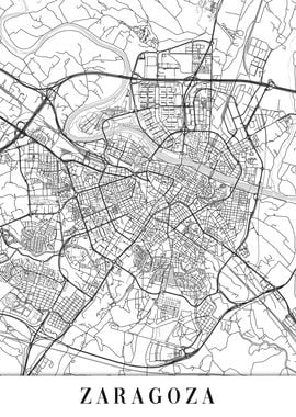 Zaragoza White Map