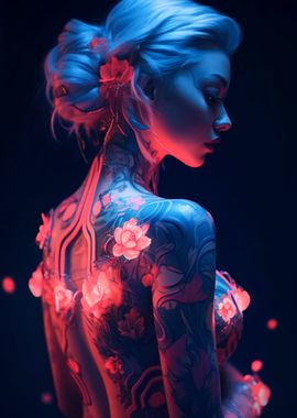 Floral Cyberpunk Girl