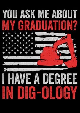 Funny Excavator Degree USA