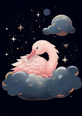 Pink Flamingo in the Sky