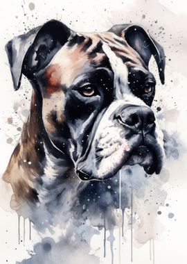 Boxer Dog Inked Elegance