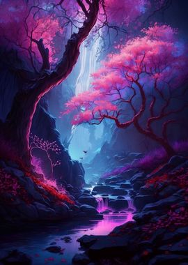 pink cherry blossom cave