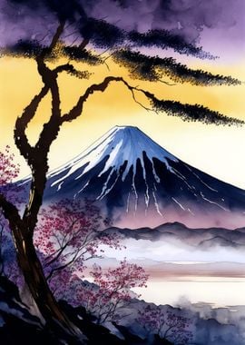 Fuji mount at Sunset