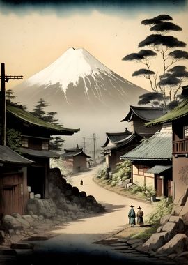 Street with a mountain