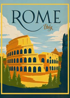 Rome Italy Travel Poster