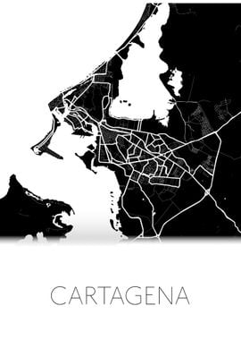 Cartagena black city map