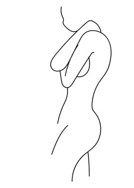 One Line Art Woman