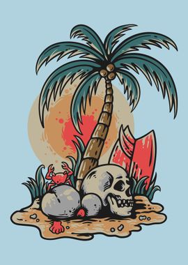 Beach Skull Palm Tree