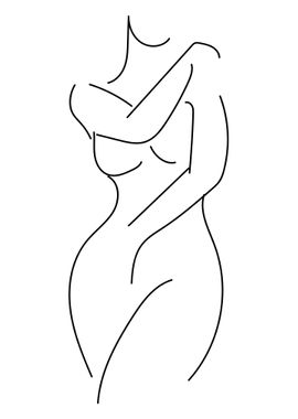 One Line Art Woman