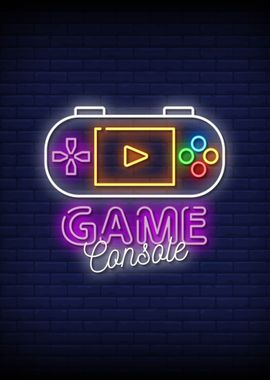 Game console neon sign