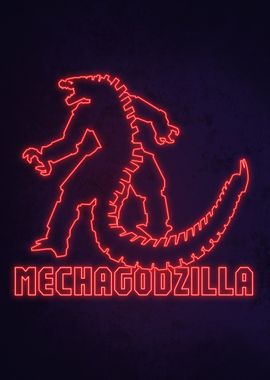 Neon Mechagodzilla Purple