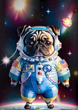 cute astronaut dog