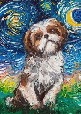 Dog Starry Night