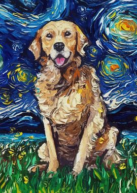 Dog Starry Night