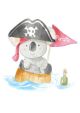 Cute pirate koala bear